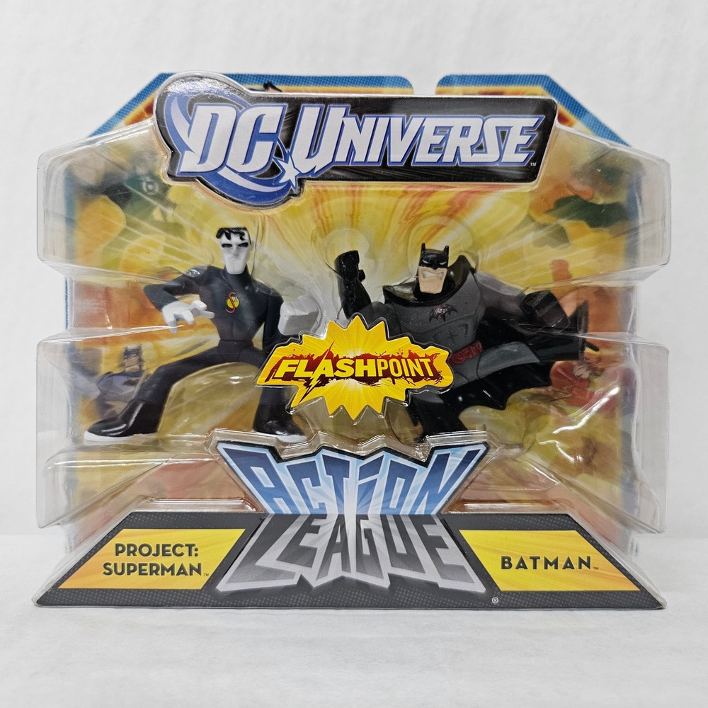 Mattel DC Universe Action League Flashpoint Batman & Project Superman 2-Pack New